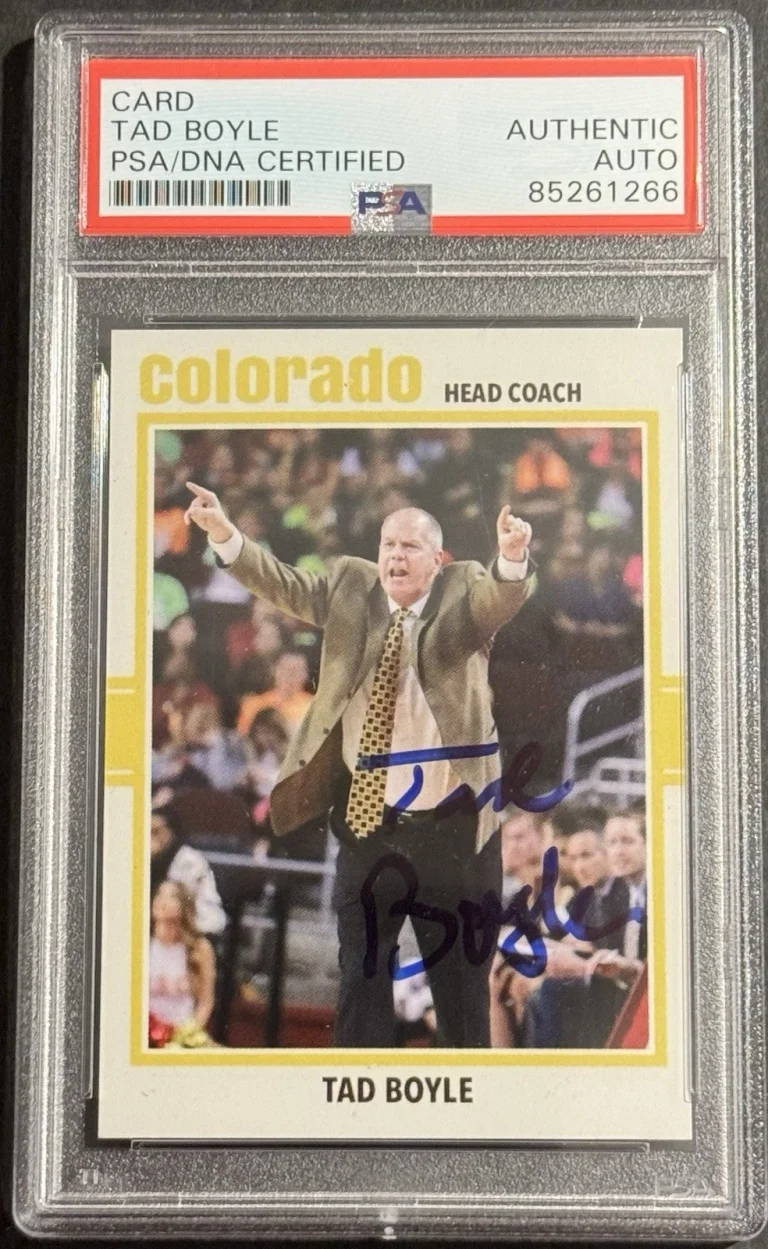 Tad Boyle Signed Autographed Colorado Buffaloes Custom Card PSA/DNA Slabbed