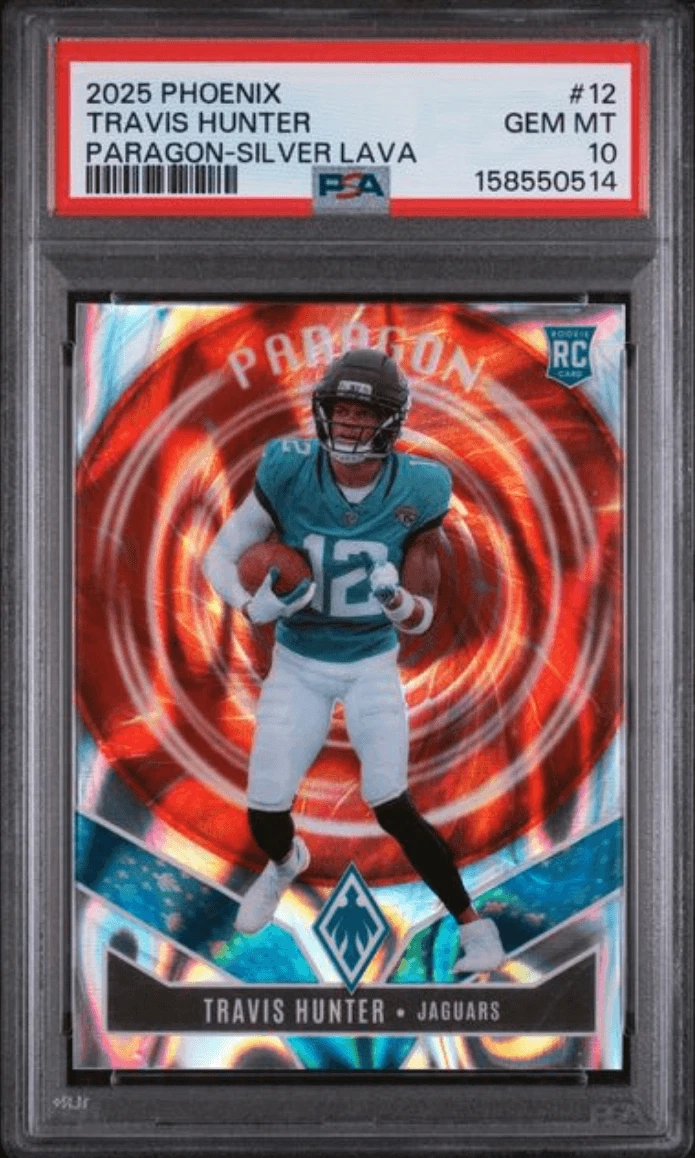 Graded 2025 Phoenix Travis Hunter #12 Silver Lava /199 Rookie Card PSA 10