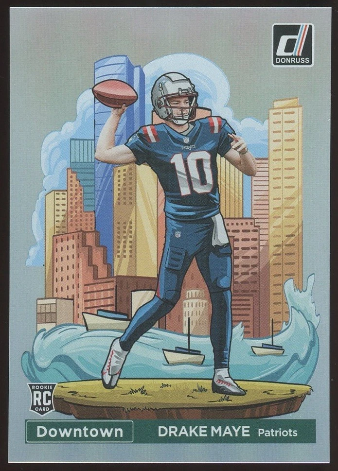 2024 Panini Donruss #13 Drake Maye Downtown! Rookie Card NEW ENGLAND PATRIOTS RC