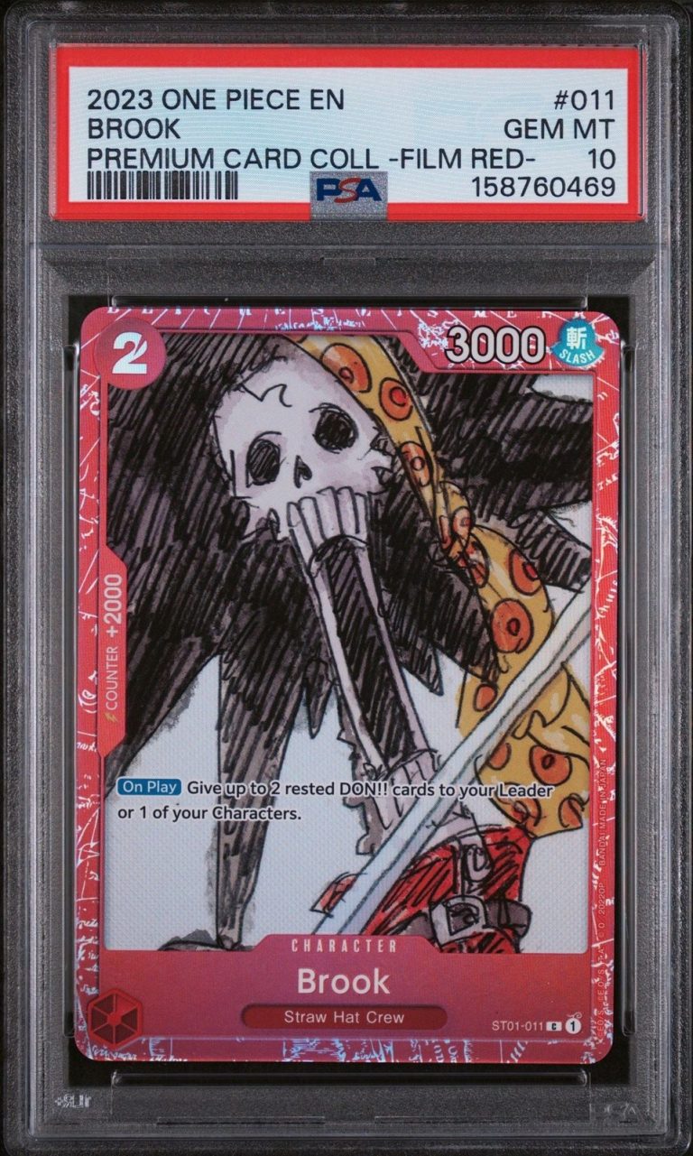 Graded 2023 One Piece Brook 011 Film Red Trading Card Game PSA 10 Gem Mint