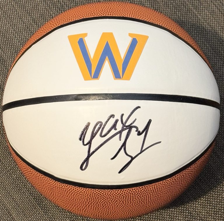 Yaxel Lendeborg Signed Autographed Golden State Warriors Logo Basketball PSA/DNA