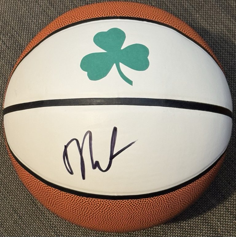 Derrick White Signed Autographed Boston Celtics Logo Basketball PSA/DNA COA