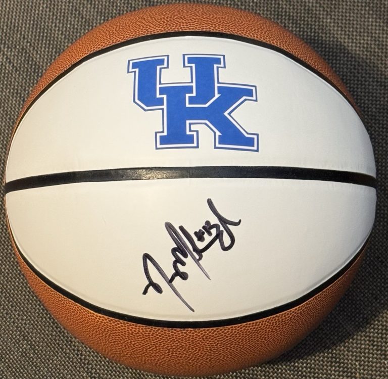 Nazr Mohammed Signed Autographed Kentucky Wildcats Logo Basketball PSA/DNA COA