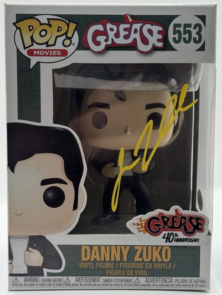John Travolta Signed Autographed Danny Zuko Grease Funko Pop JSA COA