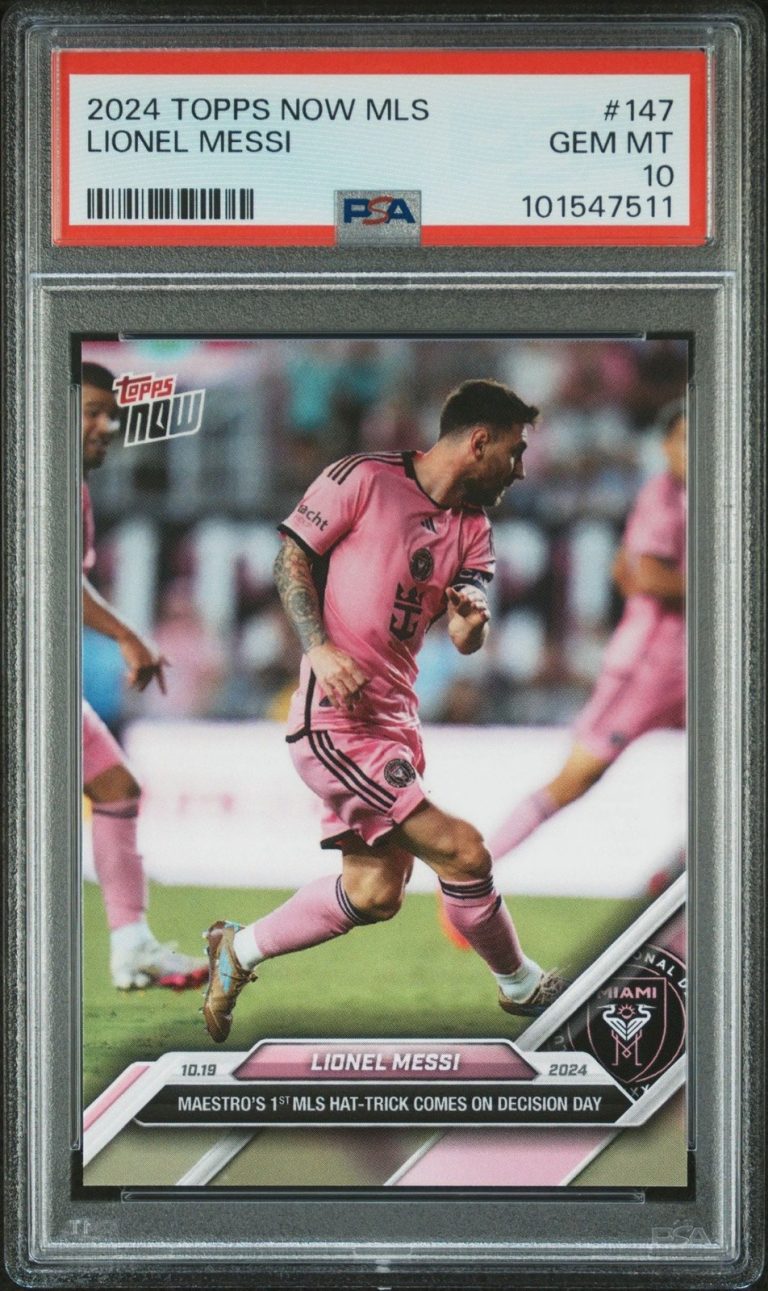 Graded 2024 Topps Now MLS Lionel Messi #147 1st MLS Hat-Trick Card PSA 10