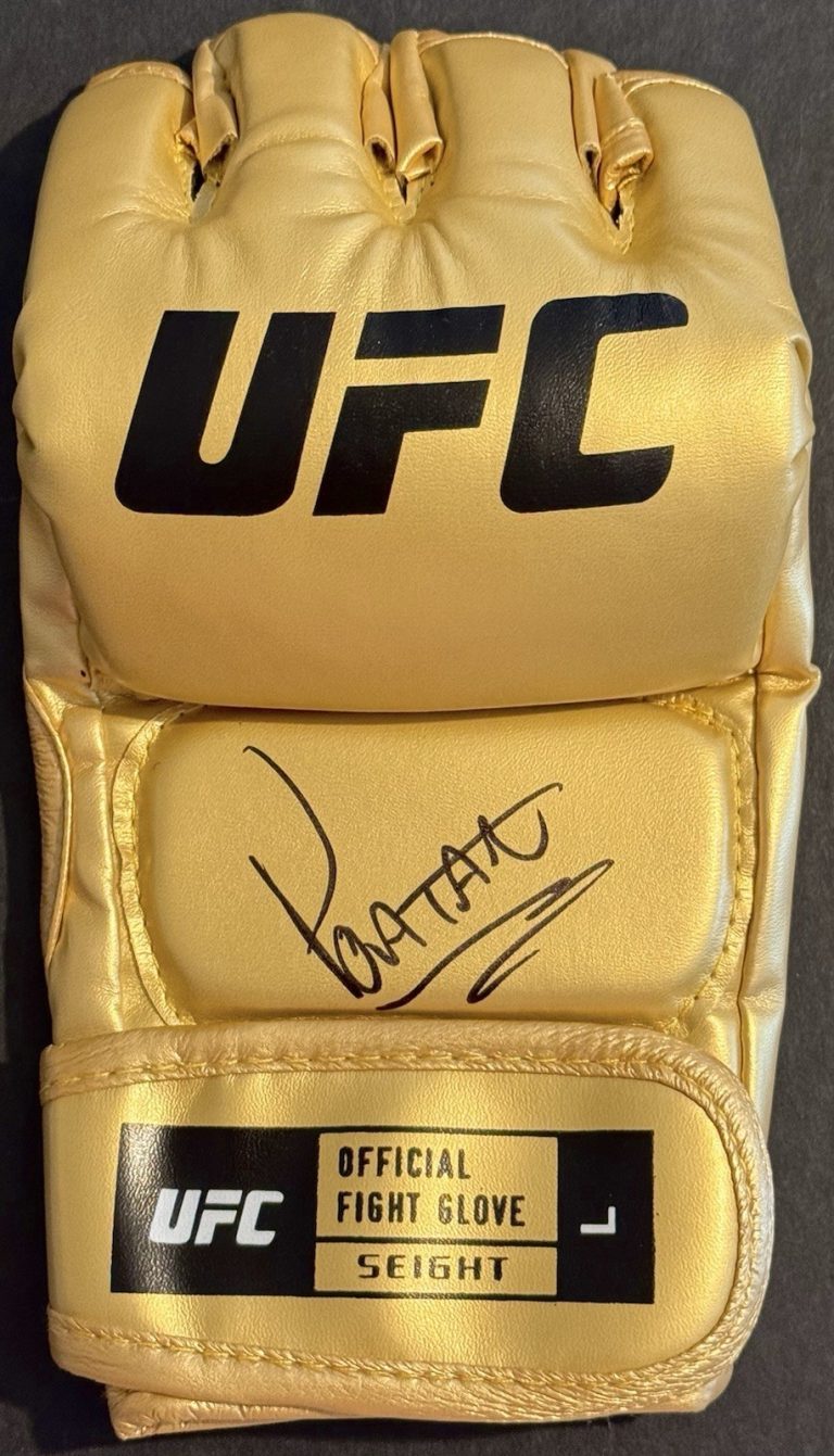 Alex Pereira Signed Autographed UFC Gold Fight Glove PSA/DNA COA