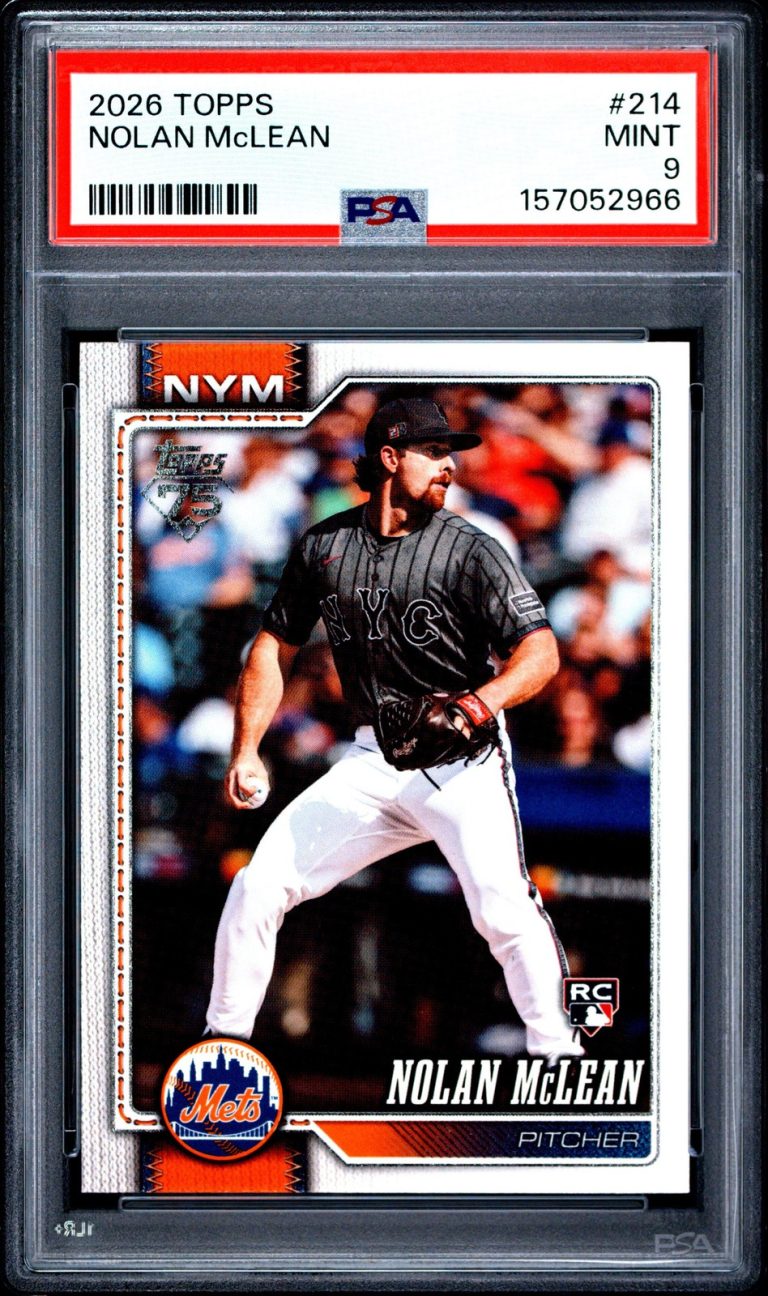 Graded 2026 Topps Nolan McLean #214 Rookie RC Card PSA 9