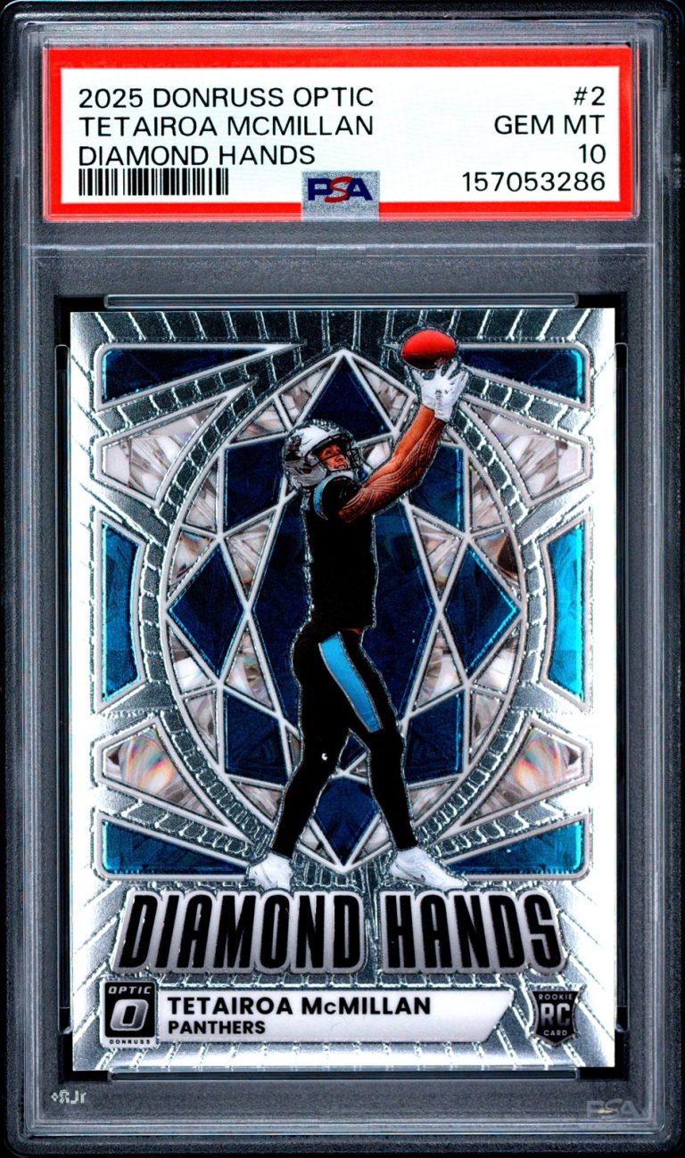 Graded 2025 Donruss Optic Tetairoa McMillan #2 Diamond Rookie Card PSA 10