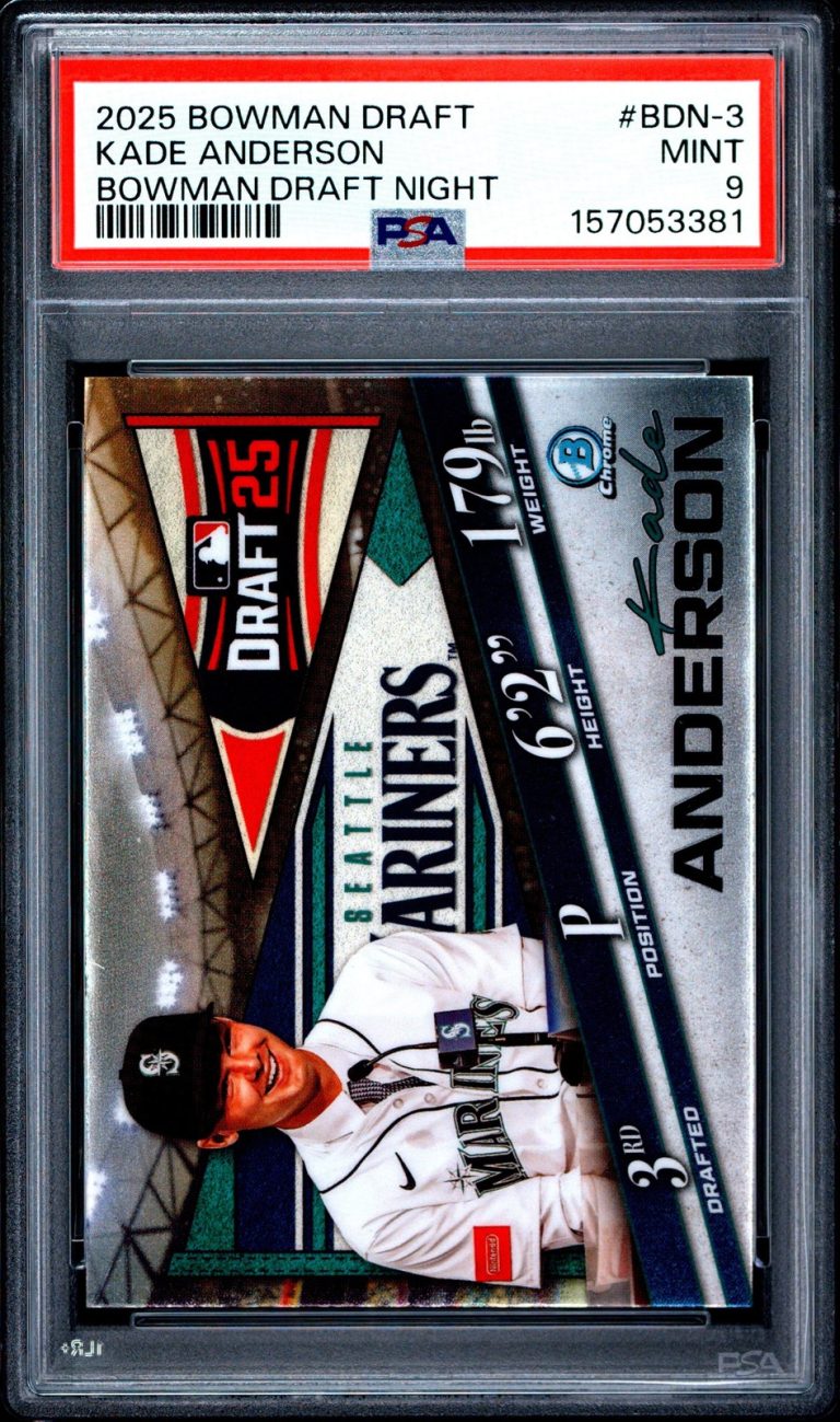 Graded 2025 Topps Bowman Draft Kade Anderson #BDN3 Draft Rookie Card PSA 9