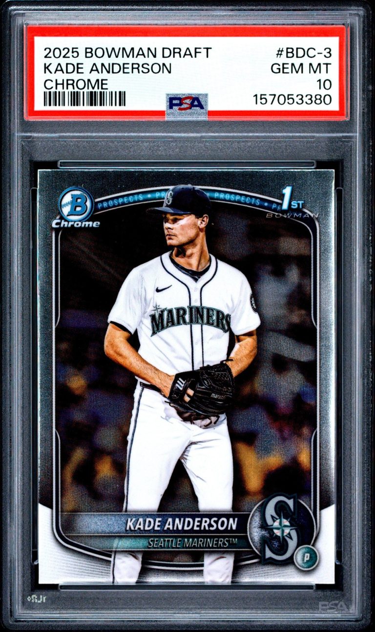 Graded 2025 Bowman Draft Kade Anderson #BDC3 Chrome Rookie RC Card PSA 10