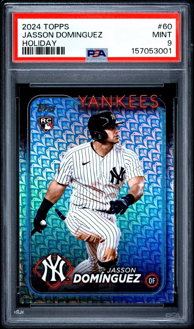 Graded 2024 Topps Jasson Dominguez #60 Holiday Rookie RC Card PSA 9