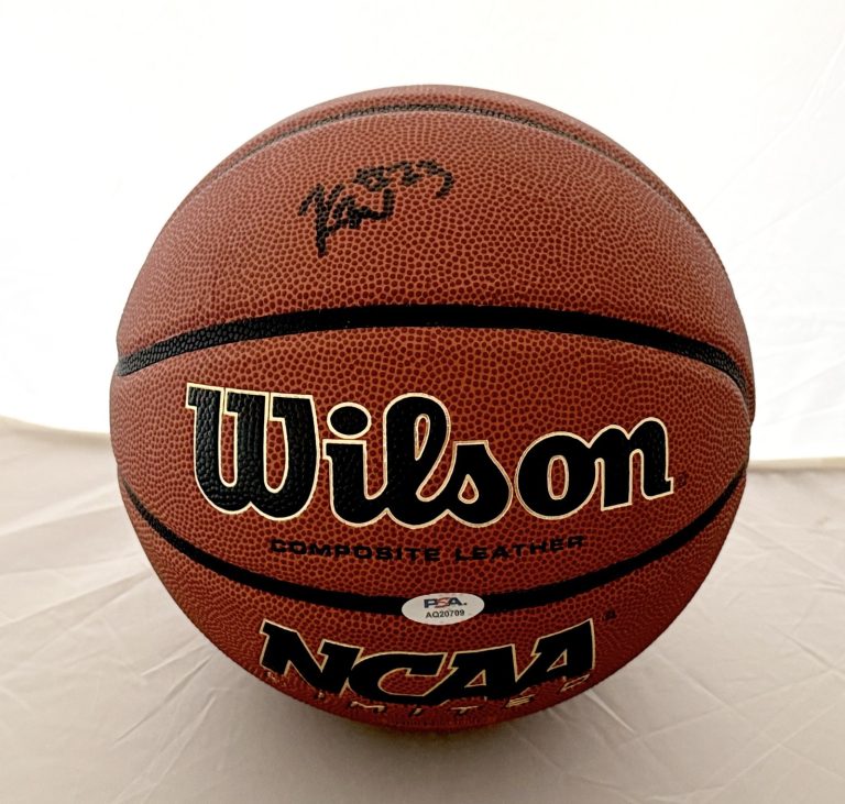 Keaton Wagler Illinois Fighting Illini signed NCAA Basketball Ball PSA COA