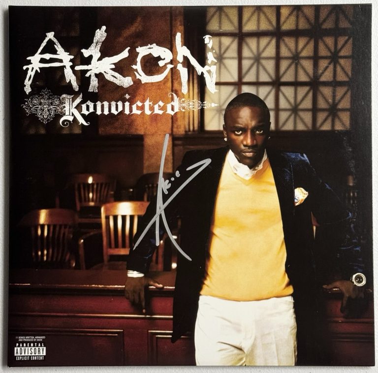 Akon Signed Autographed Konvicted Vinyl LP Rap Album PSA/DNA COA