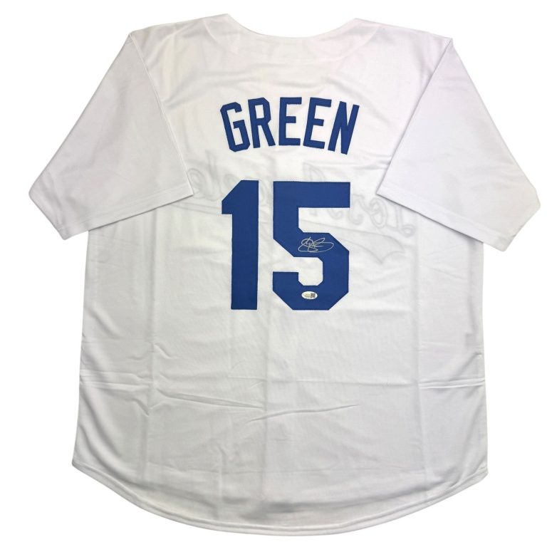 Autographed/Signed Shawn Green Los Angeles White Baseball Jersey JSA COA