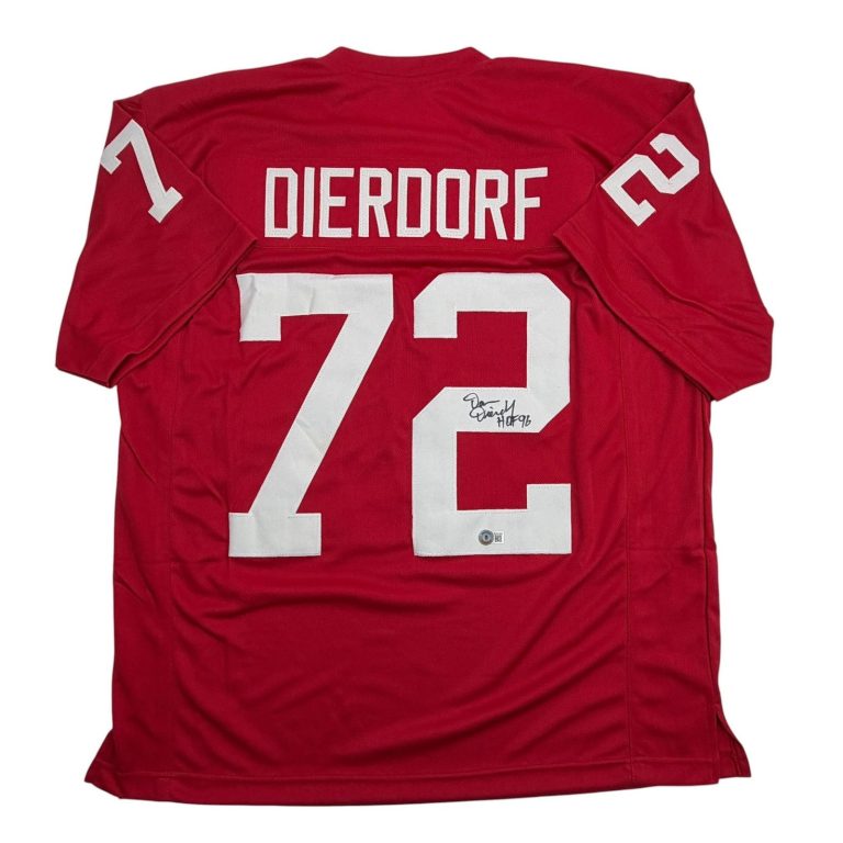 Autographed/Signed Dan Dierdorf Arizona Red Football Jersey Beckett BAS COA