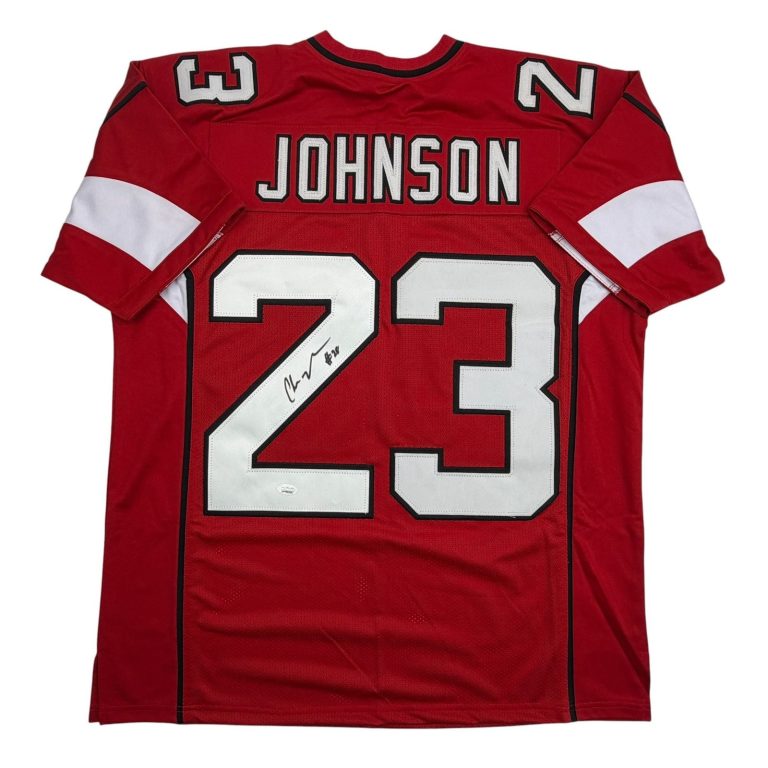 Autographed/Signed Chris Johnson Arizona Red Football Jersey JSA COA