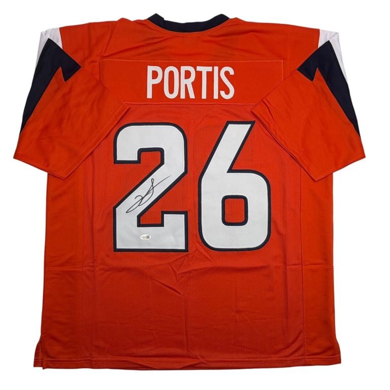 Autographed/Signed Clinton Portis Denver Current Orange Jersey JSA COA