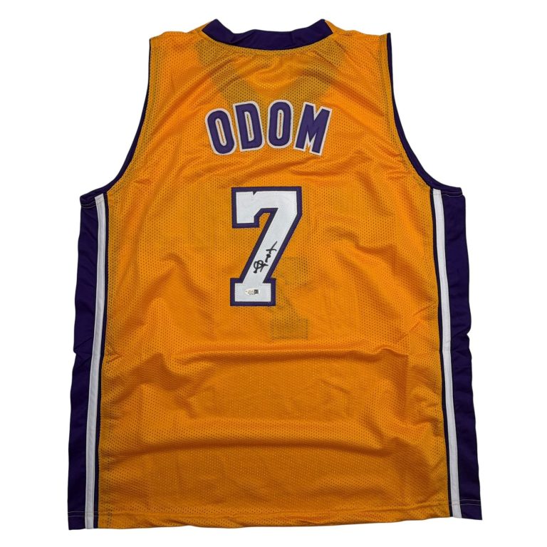 Autographed/Signed Lamar Odom Los Angeles Yellow Basketball Jersey JSA COA