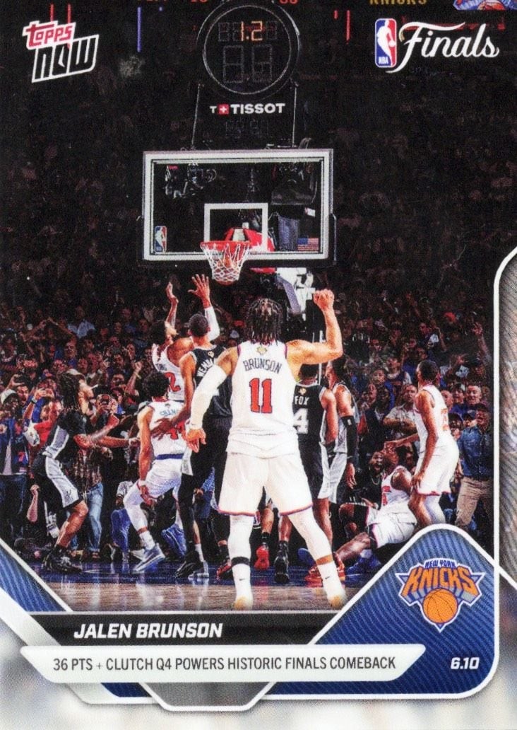 2025 Topps Now Jalen Brunson #337SP New York Knicks Basketball Card