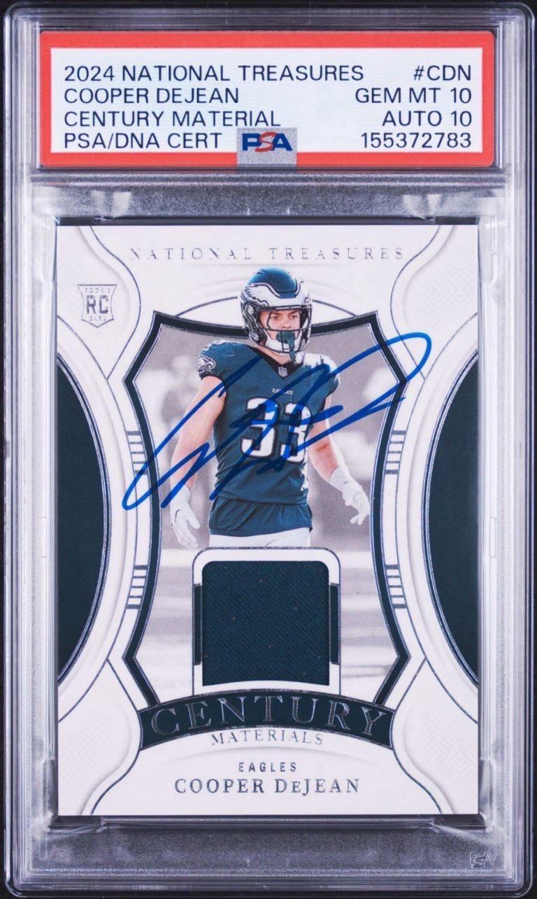 2024 National Treasures Cooper DeJean Rookie Century Material /99 PSA 10/AUTO 10