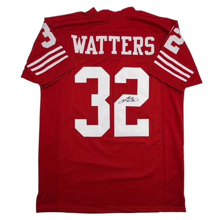Autographed/Signed Ricky Watters San Francisco Red Football Jersey JSA COA