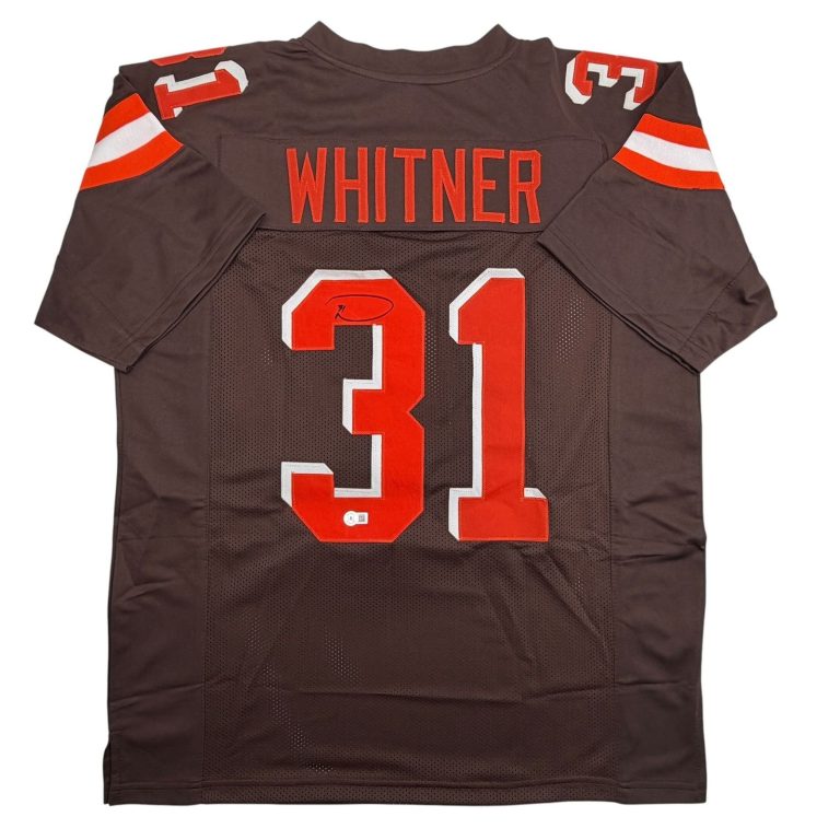 Autographed/Signed Donte Whitner Cleveland Brown Jersey Beckett BAS COA