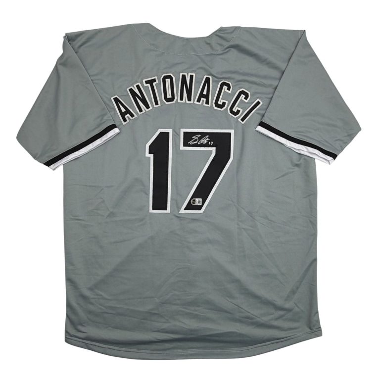 Autographed/Signed Sam Antonacci Chicago Grey Baseball Jersey Beckett COA