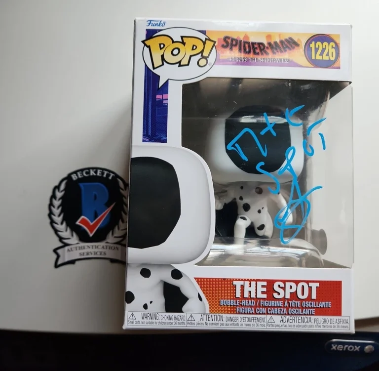 JASON SCHWARTZMAN SIGNED THE SPOT FUNKO POP SPIDERVERSE BECKETT BAS COA 1226