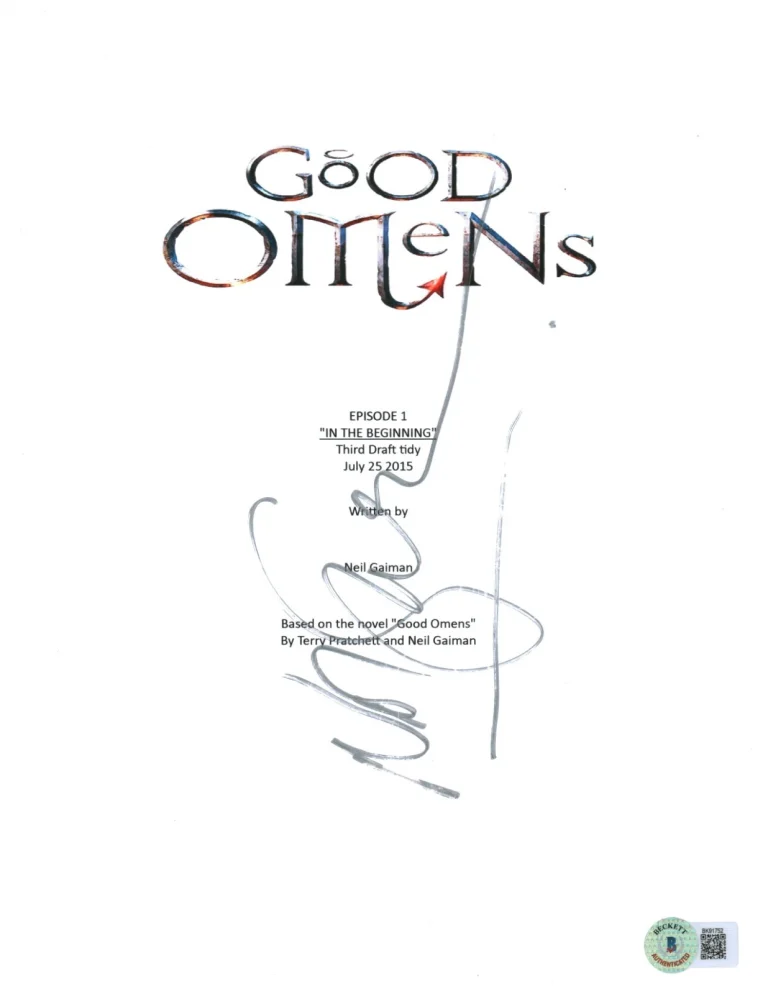 Neil Gaiman Signed Autograph Good Omens Full Pilot Script Beckett BAS COA