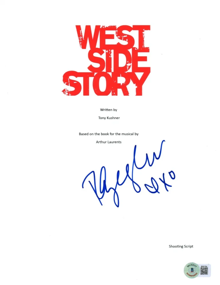 RACHEL ZEGLER SIGNED AUTOGRAPH WEST SIDE STORY MARIA FULL MOVIE SCRIPT - BAS COA
