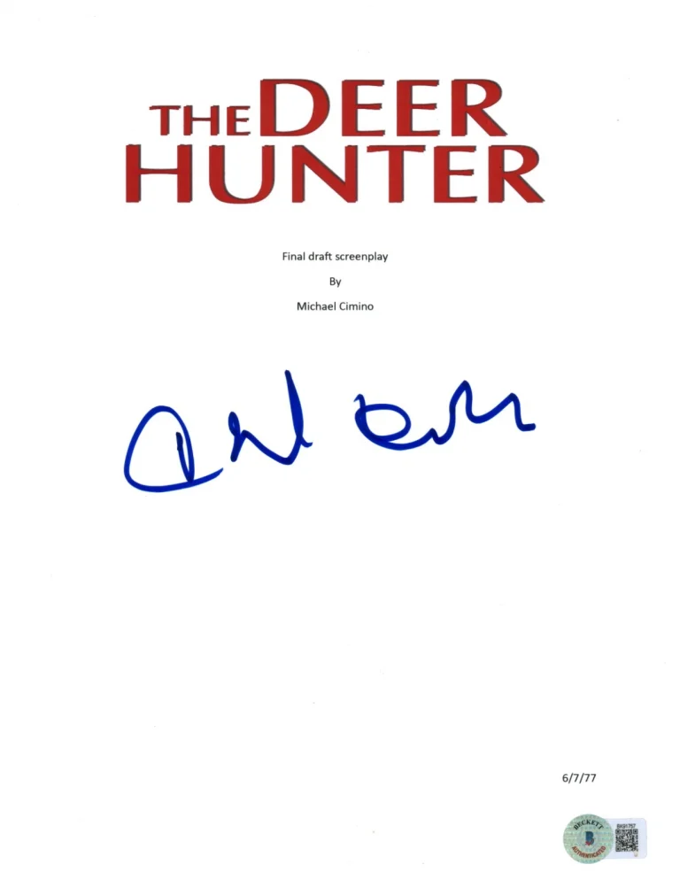 CHRISTOPHER WALKEN SIGNED AUTOGRAPH THE DEER HUNTER MOVIE SCRIPT BECKETT COA
