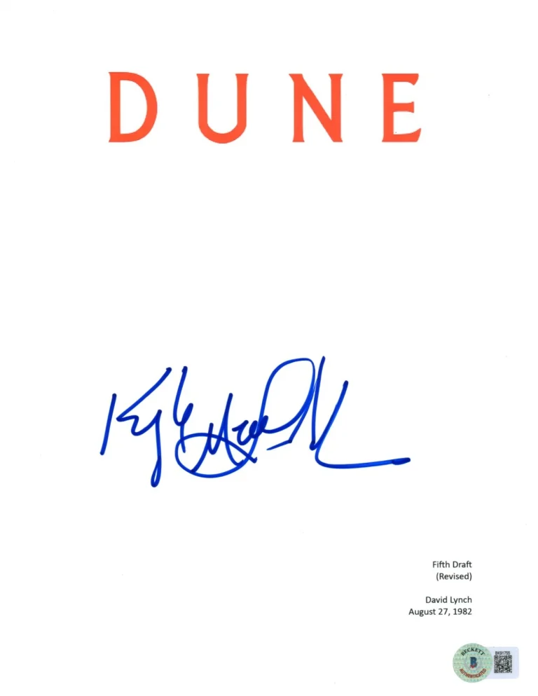 KYLE MACLACHLAN SIGNED AUTOGRAPH DUNE FULL MOVIE SCRIPT PAUL ATREIDES - BECKETT