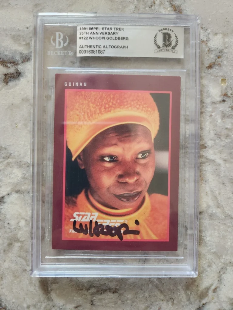 Whoopi Goldberg SIGNED Star Trek Trading Card Impel Guinan Beckett COA BAS