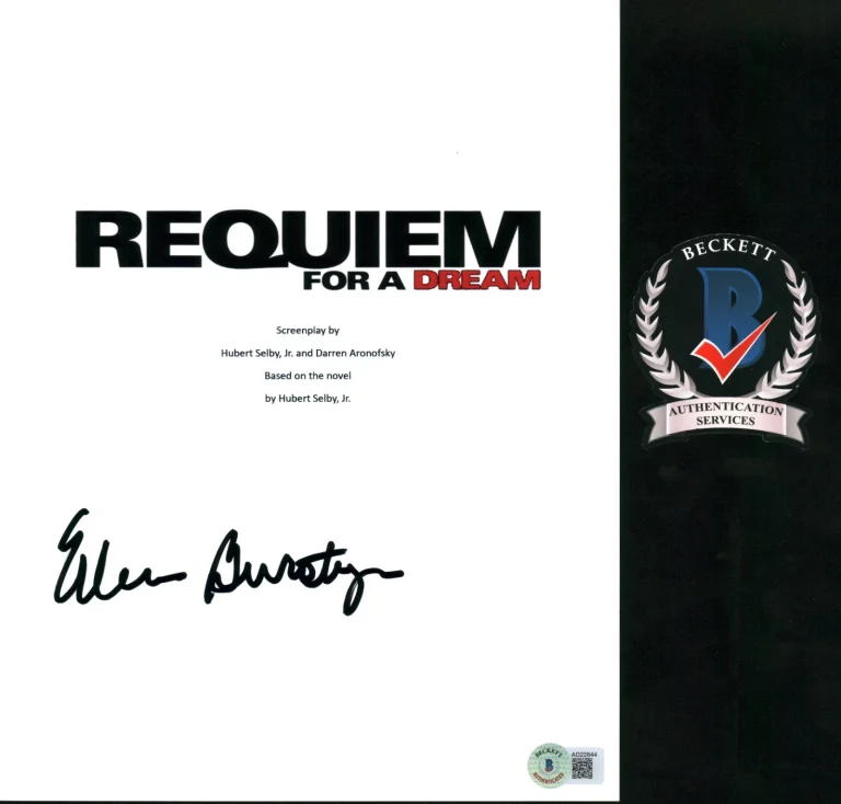 Ellen Burstyn SIGNED Requiem for a Dream Autograph Full Movie Script Beckett COA