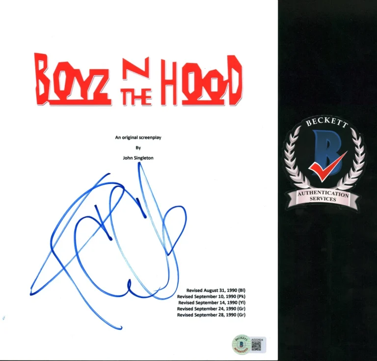 ICE CUBE SIGNED AUTOGRAPH BOYZ IN THE HOOD FULL MOVIE SCRIPT BECKETT BAS COA