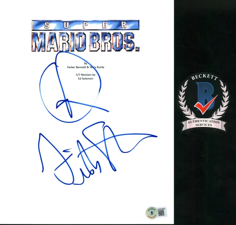 FISHER STEVENS SIGNED SUPER MARIO BROS FULL MOVIE SCRIPT BECKETT BAS COA LUIGI