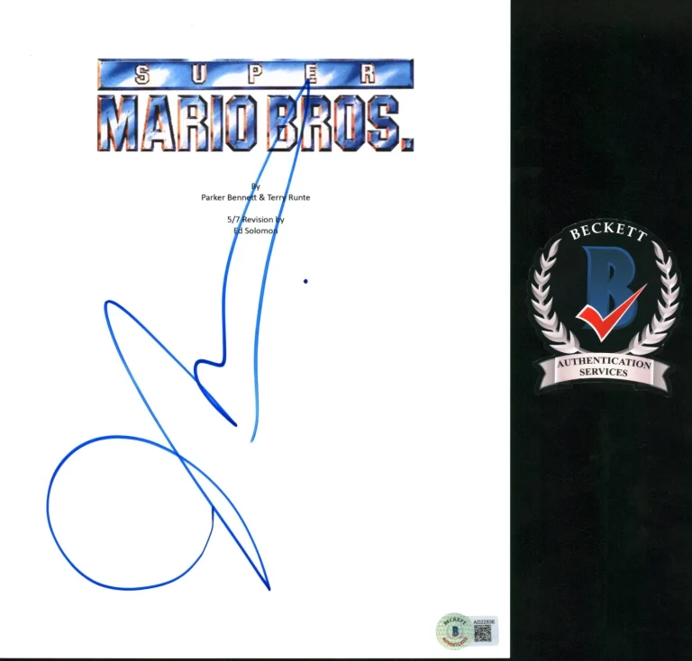JOHN LEGUIZAMO SIGNED SUPER MARIO BROS FULL MOVIE SCRIPT BECKETT BAS COA LUIGI