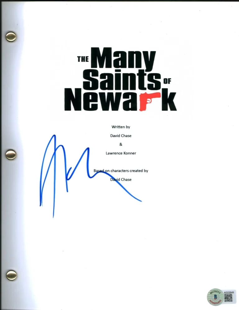 Alan Taylor SIGNED THE MANY SAINTS OF NEWARK FULL SCRIPT BECKETT COA BAS