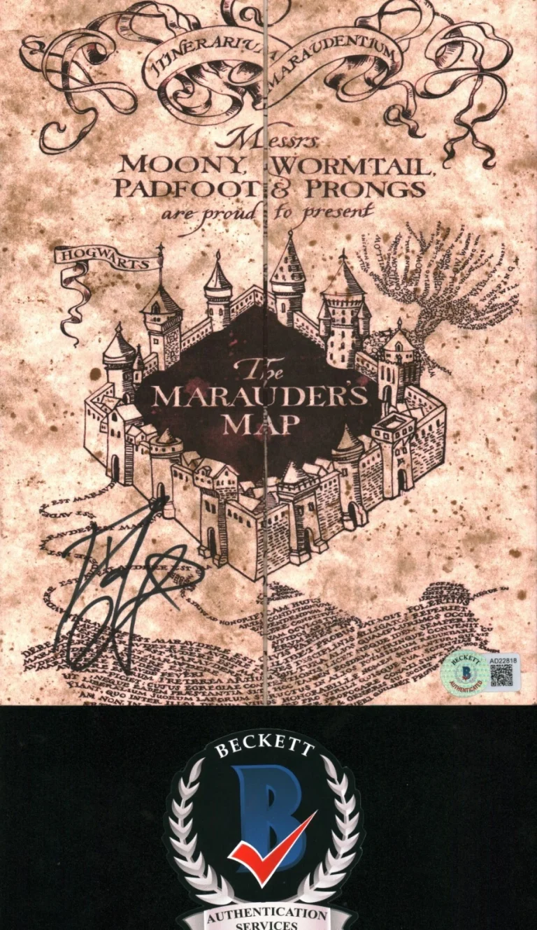 DANIEL RADCLIFFE SIGNED MARAUDERS MAP HARRY POTTER BECKETT BAS COA