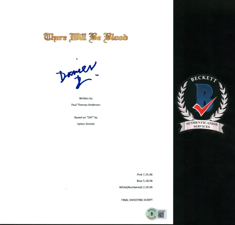 DANIEL DAY LEWIS SIGNED THERE WILL BE BLOOD FULL MOVIE SCRIPT BECKETT LOA COA