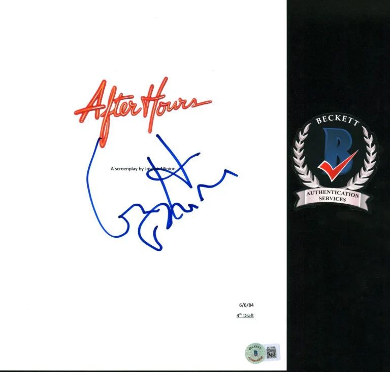GRIFFIN DUNNE SIGNED AFTER HOURS FULL MOVIE SCRIPT BECKETT BAS COA SCORSESE FILM