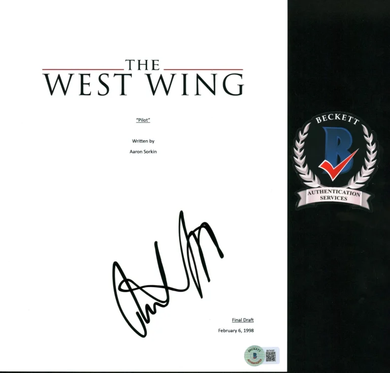 RICHARD SCHIFF SIGNED WEST WING PILOT TV SCRIPT BECKETT BAS COA