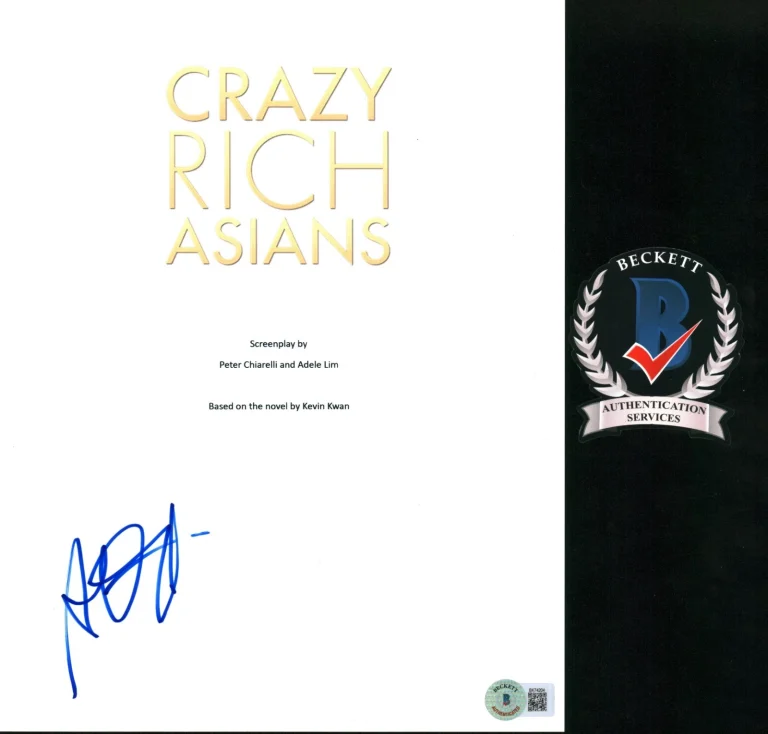 AWKWAFINA SIGNED CRAZY RICH ASIANS FULL MOVIE SCRIPT BECKETT BAS COA