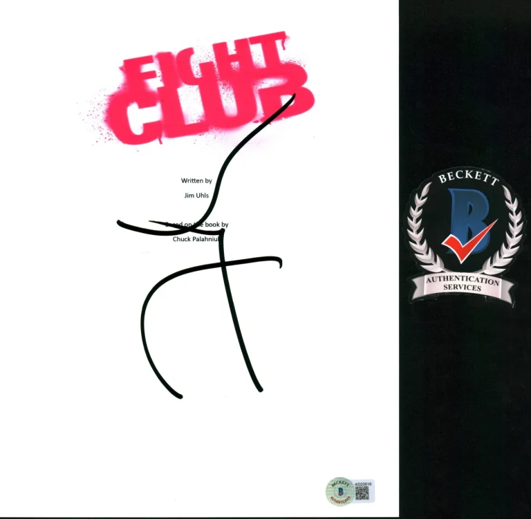 DAVID FINCHER SIGNED FIGHT CLUB SCRIPT LEGENDARY DIRECTOR BECKETT BAS COA