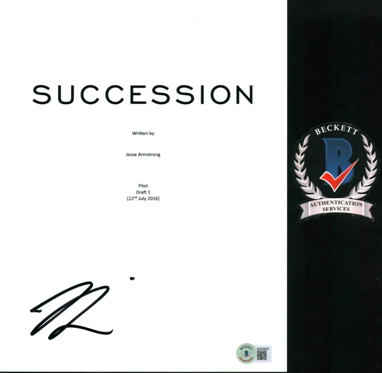 NICHOLAS BRAUN SIGNED SUCCESSION COUSIN GREG FULL PILOT SCRIPT BECKETT COA BAS