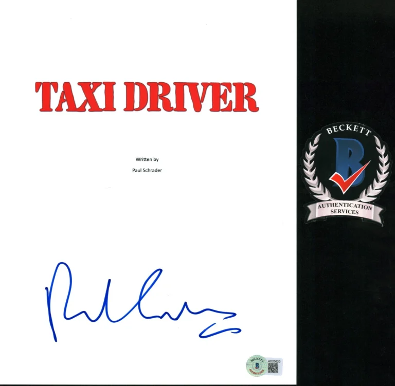 PAUL SCHRADER SIGNED TAXI DRIVER SCRIPT FULL MOVIE BECKETT BAS COA