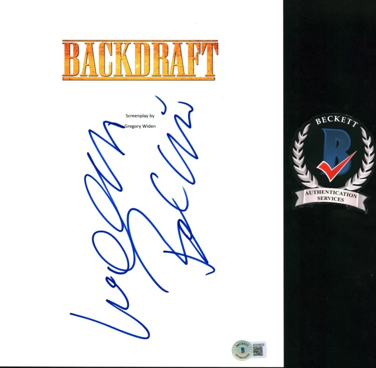 WILLIAM BILLY BALDWIN SIGNED BACKDRAFT SCRIPT BECKETT BAS COA RARE