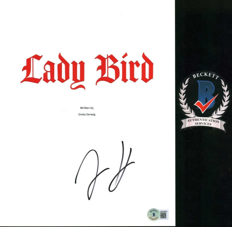 LUCAS HEDGES SIGNED LADYBIRD SCRIPT ACCLAIMED YOUNG ACTOR BECKETT BAS COA RARE
