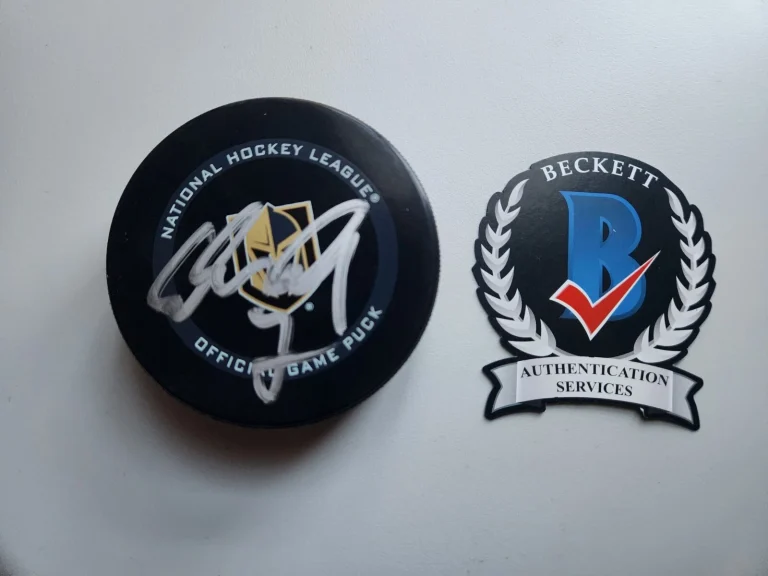 ALEX PIETRANGELO SIGNED VEGAS GOLDEN KNIGHTS GAME PUCK OFFICIAL BECKETT BAS COA