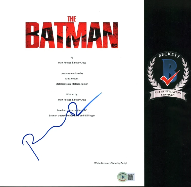 PAUL DANO SIGNED THE BATMAN THE RIDDLER FULL SCRIPT BECKETT COA BAS